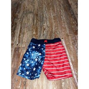 Boy’s Cat & Jack American Flag Swim Trunks Size 4t